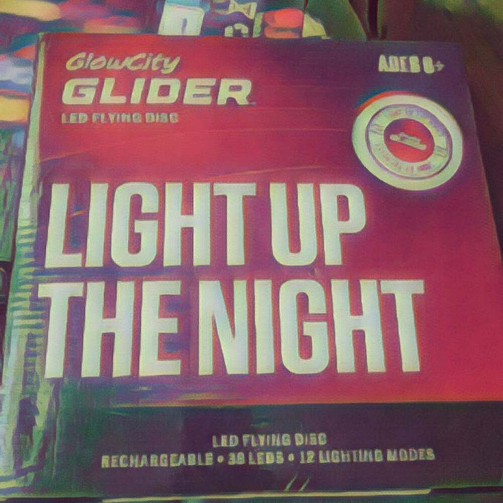 GlowCity Glider Rechargeable LED Flying Disc with 12 Lighting Modes